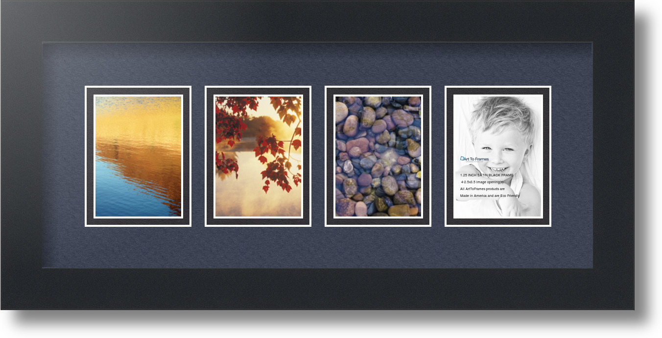 ArtToFrames Collage Mat Picture Photo Frame - 4 2.5x3.5" Openings Satin ...