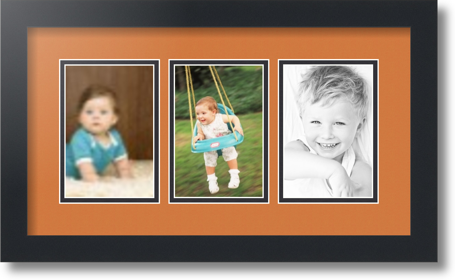 ArtToFrames Collage Mat Picture Photo Frame 3 4x6" Openings in Satin