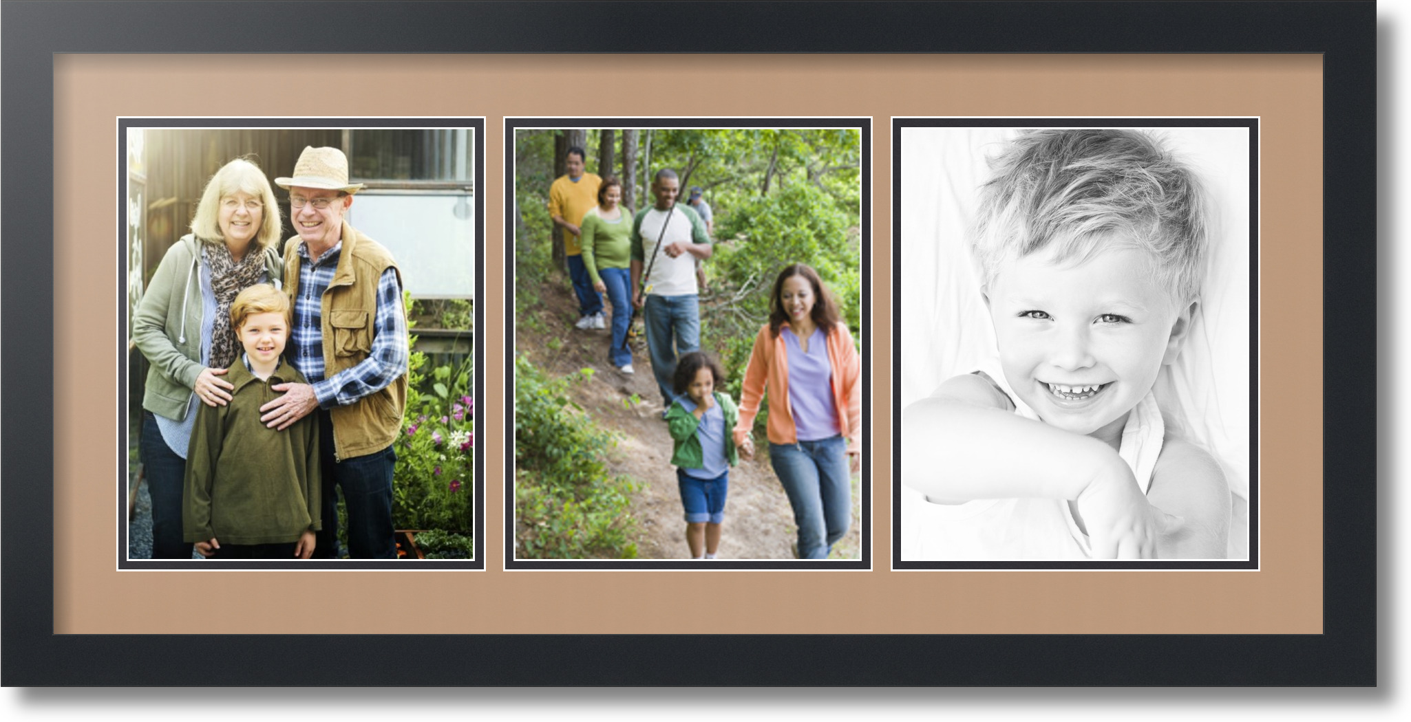 ArtToFrames Collage Mat Picture Photo Frame 3 8x10" Openings Satin