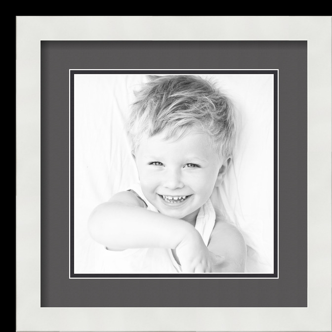 ArtToFrames Matted 14x14 White Picture Frame with 2" Double Mat, 10x10 Opening