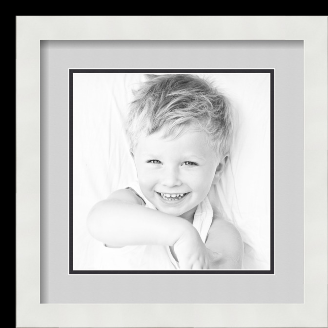 ArtToFrames Matted 14x14 White Picture Frame with 2" Double Mat, 10x10 Opening