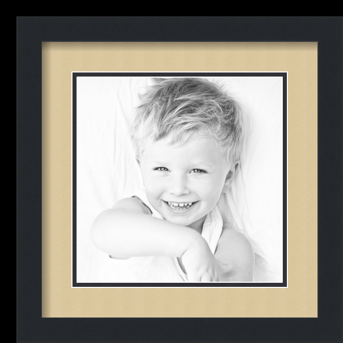 ArtToFrames Matted 14x14 Black Picture Frame with 2" Double Mat, 10x10 Opening