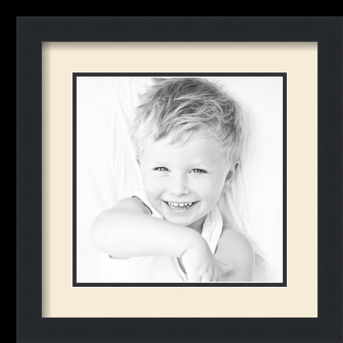 ArtToFrames Matted 14x14 Black Picture Frame with 2" Double Mat, 10x10 Opening