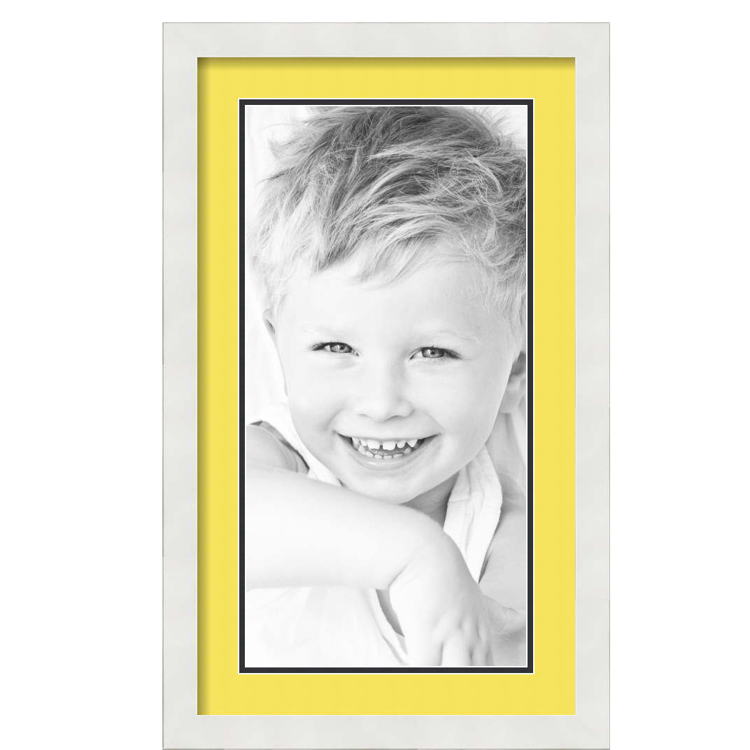 ArtToFrames Matted 14x24 White Picture Frame with 2" Double Mat, 10x20 Opening