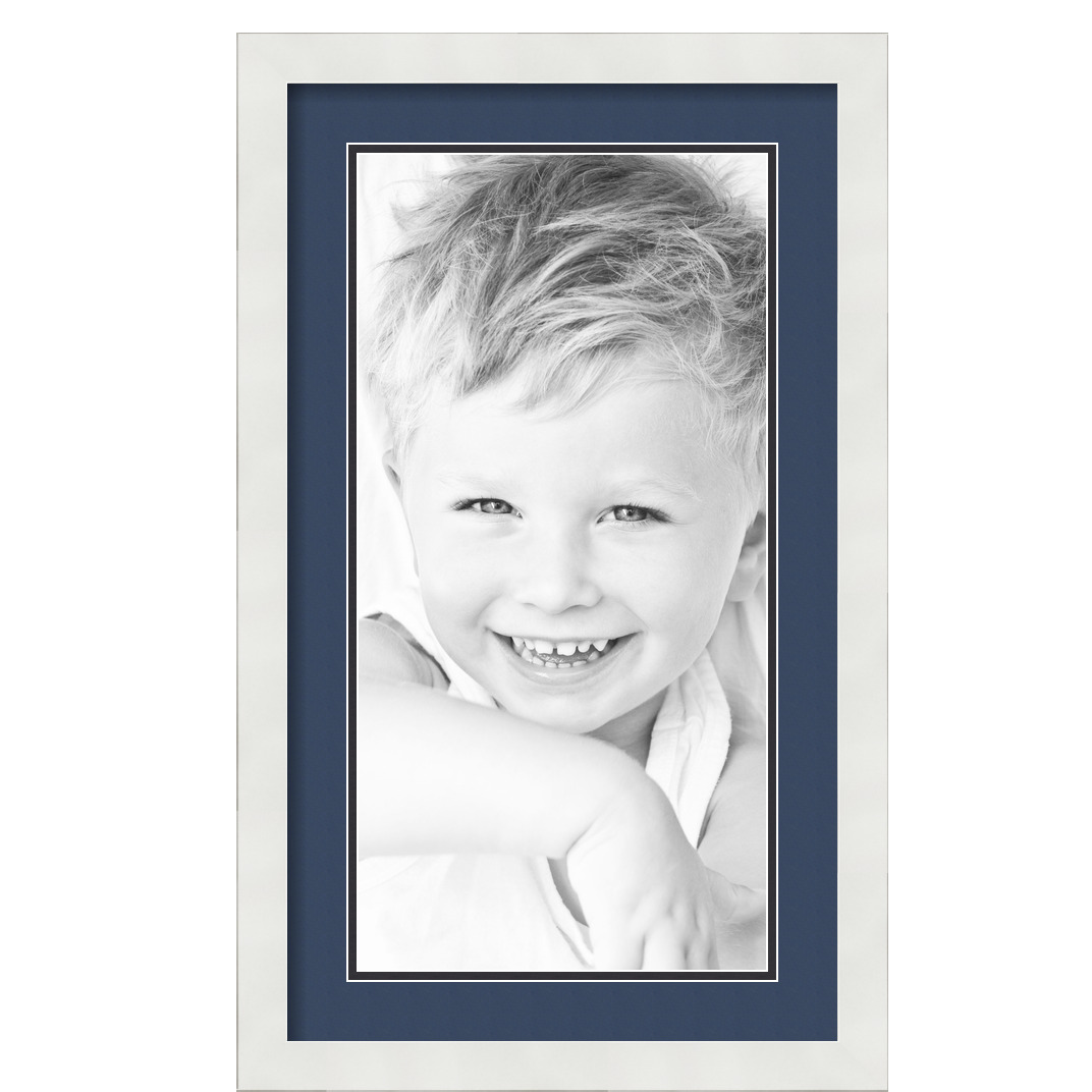 ArtToFrames Matted 14x24 White Picture Frame with 2" Double Mat, 10x20 Opening