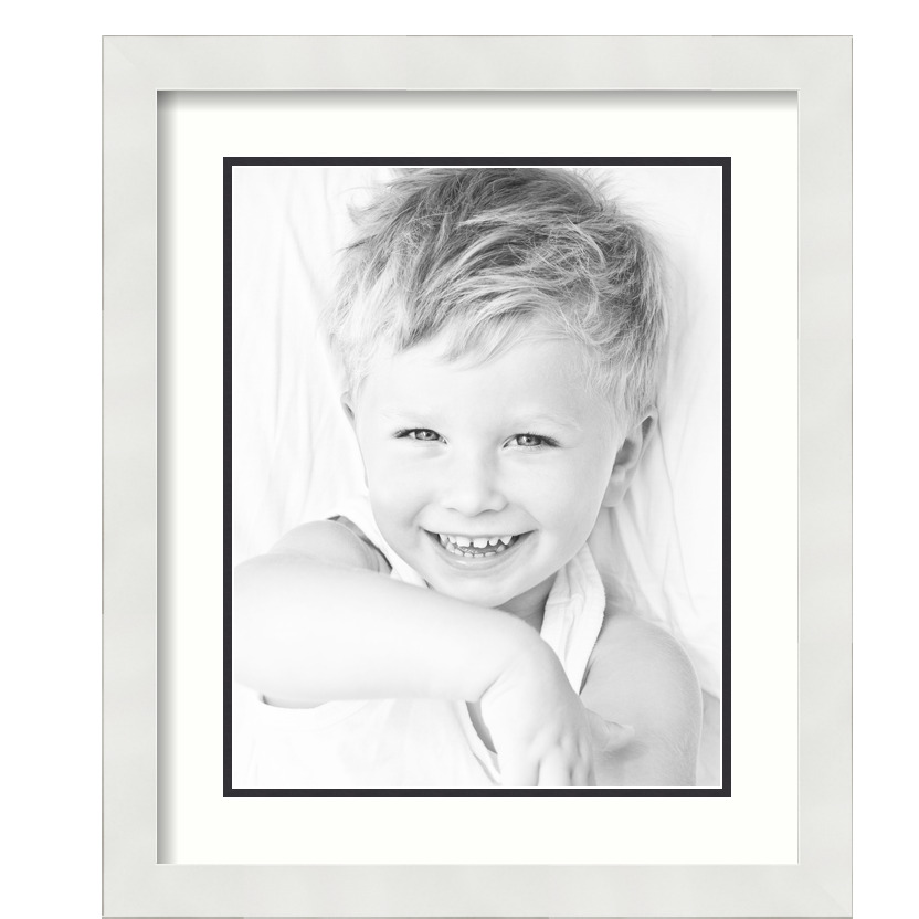 ArtToFrames Matted 15x18 White Picture Frame with 2" Double Mat, 11x14 Opening