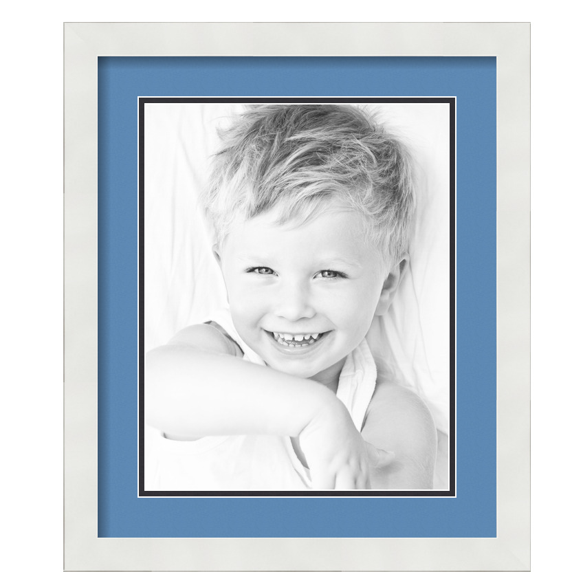 ArtToFrames Matted 15x18 White Picture Frame with 2" Double Mat, 11x14 Opening