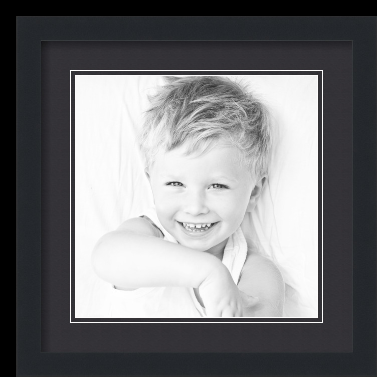 ArtToFrames Matted 16x16 Black Picture Frame with 2" Double Mat, 12x12 Opening - Picture 10 of 497