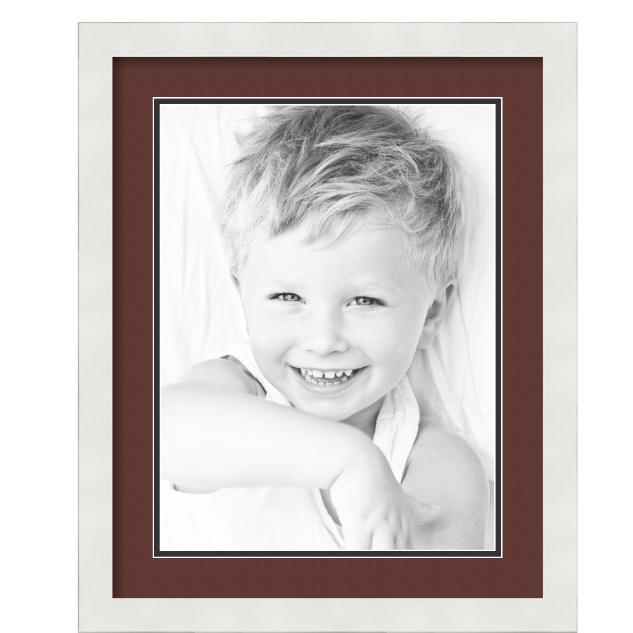 ArtToFrames Matted 16x20 White Picture Frame with 2" Double Mat, 12x16 Opening