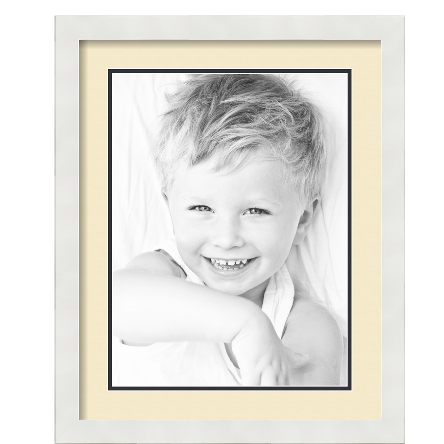 ArtToFrames Matted 16x20 White Picture Frame with 2" Double Mat, 12x16 Opening