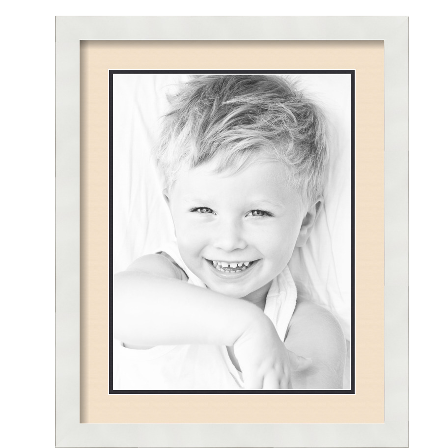 ArtToFrames Matted 16x20 White Picture Frame with 2" Double Mat, 12x16 Opening