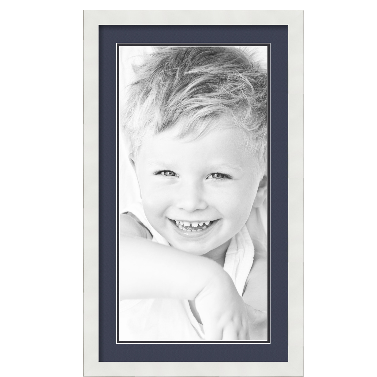 ArtToFrames Matted 16x28 White Picture Frame with 2" Double Mat, 12x24 Opening