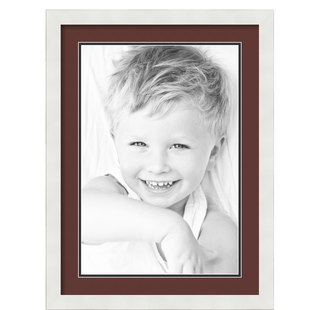 ArtToFrames Matted 17x23 White Picture Frame with 2" Double Mat, 13x19