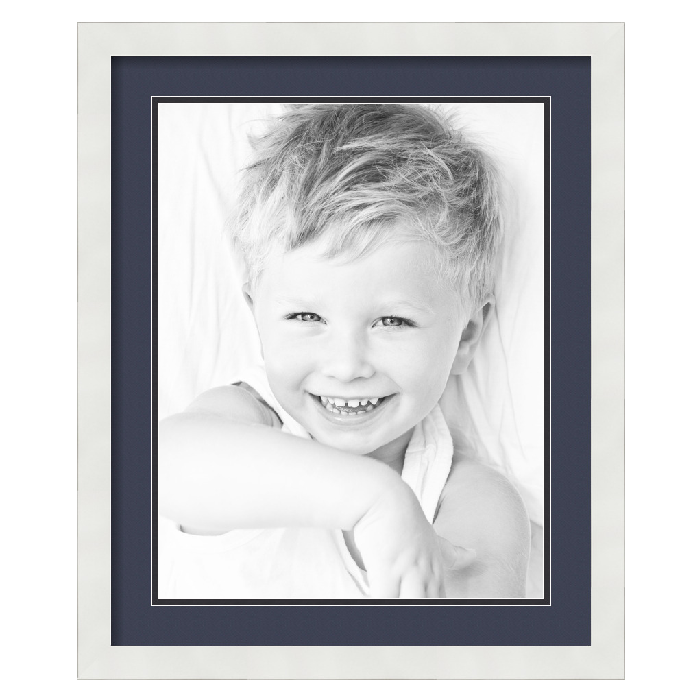 ArtToFrames Matted 18x22 White Picture Frame with 2" Double Mat, 14x18 Opening