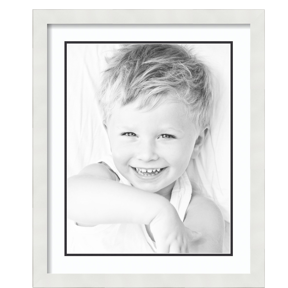 ArtToFrames Matted 18x22 White Picture Frame with 2" Double Mat, 14x18 Opening