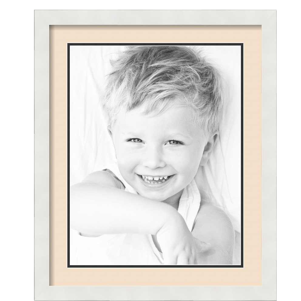 ArtToFrames Matted 18x22 White Picture Frame with 2" Double Mat, 14x18 Opening