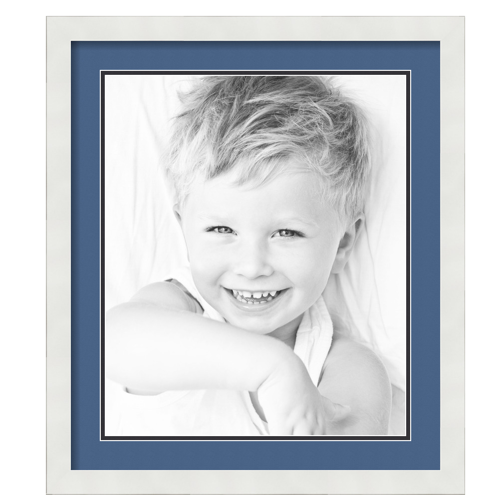 ArtToFrames Matted 19x22 White Picture Frame with 2" Double Mat, 15x18 Opening