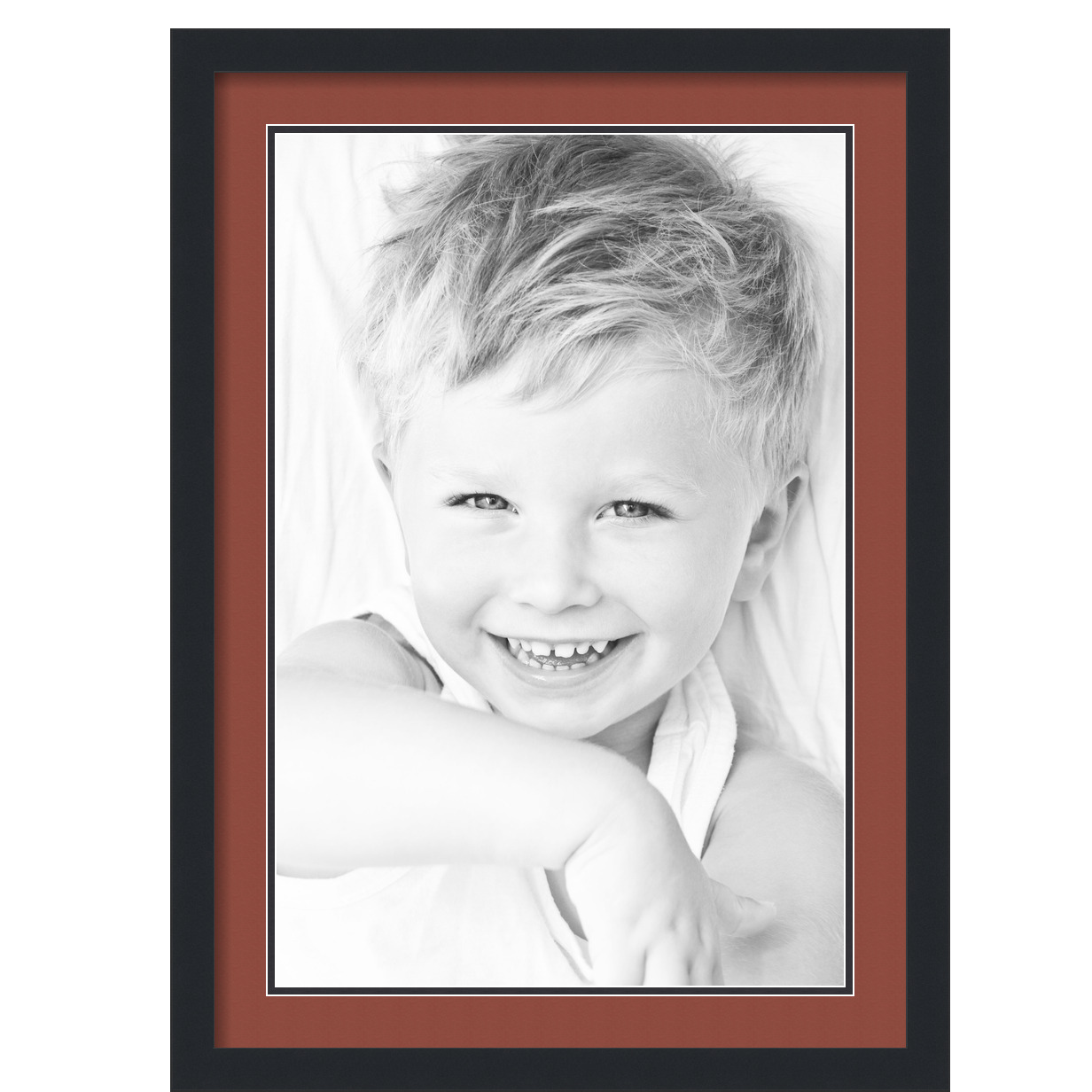 ArtToFrames Matted 20x28 Black Picture Frame with 2" Double Mat, 16x24 Opening