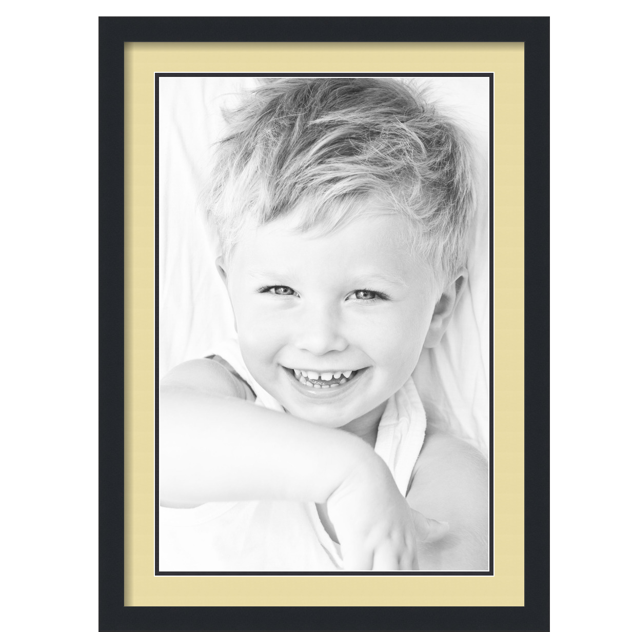 ArtToFrames Matted 20x28 Black Picture Frame with 2" Double Mat, 16x24 Opening