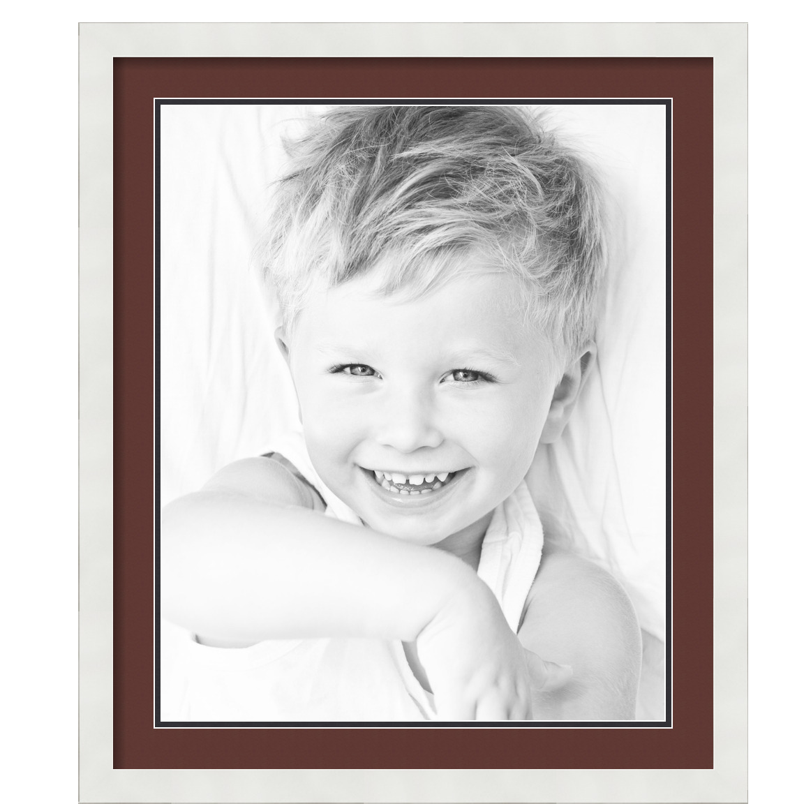 ArtToFrames Matted 22x26 White Picture Frame with 2" Double Mat, 18x22 Opening