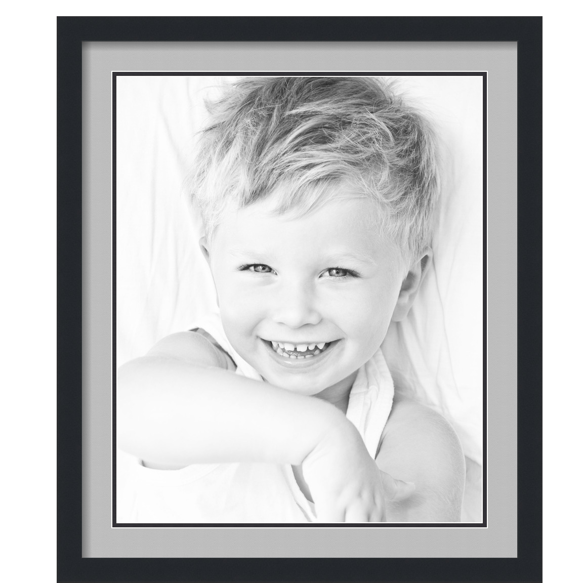 ArtToFrames Matted 22x26 Black Picture Frame with 2" Double Mat, 18x22 Opening