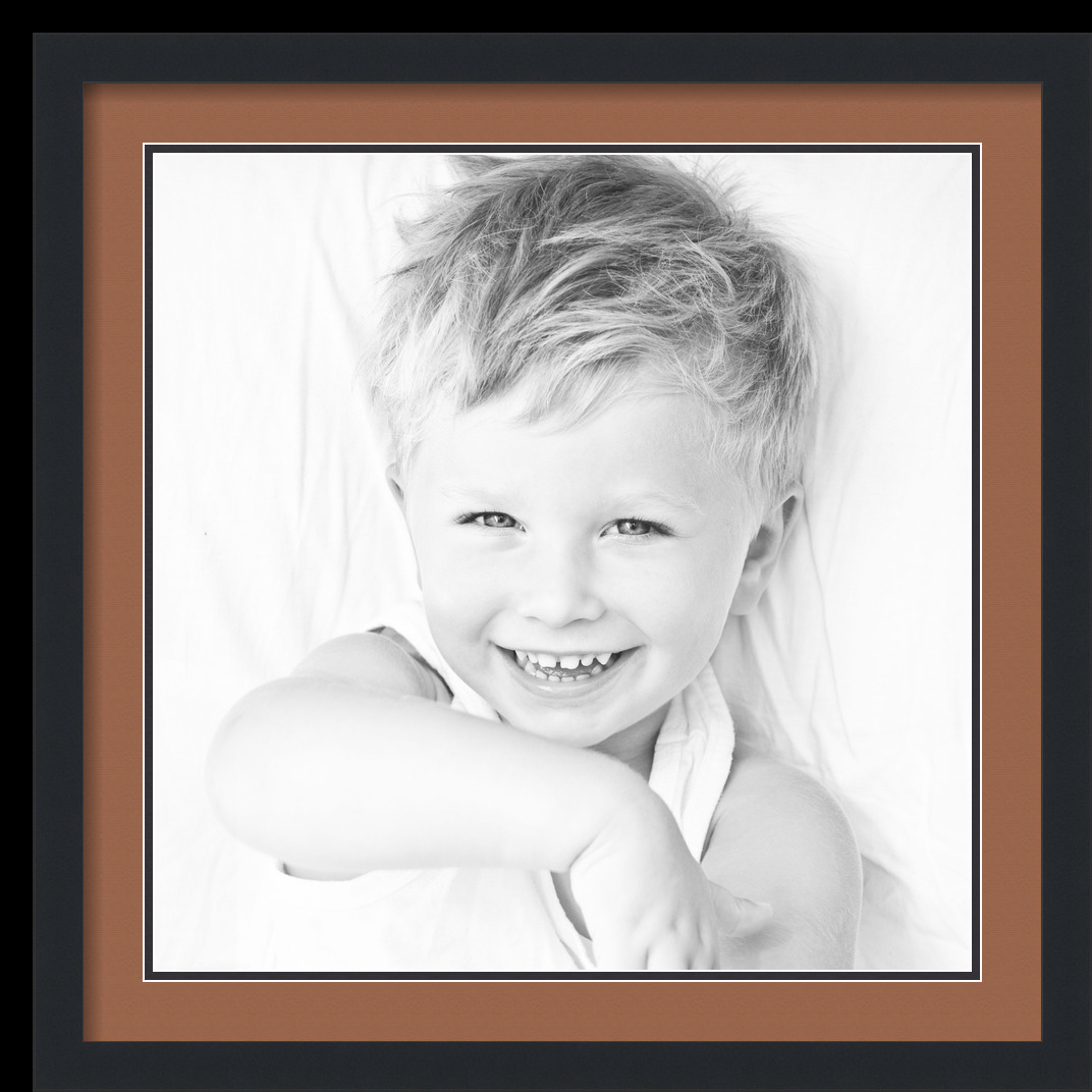 ArtToFrames Matted 24x24 Black Picture Frame with 2" Double Mat, 20x20 Opening