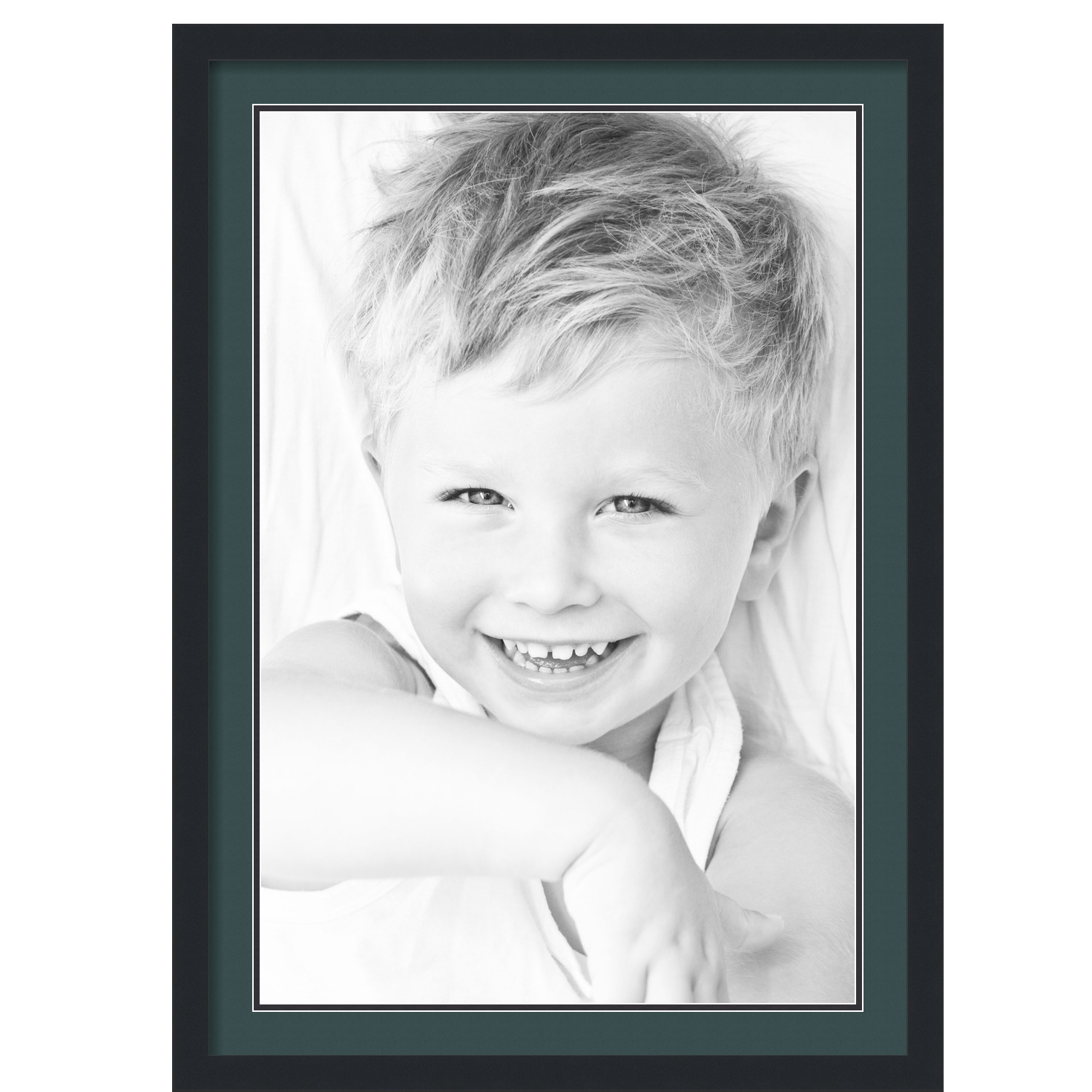 ArtToFrames Matted 24x34 Black Picture Frame with 2" Double Mat, 20x30 Opening