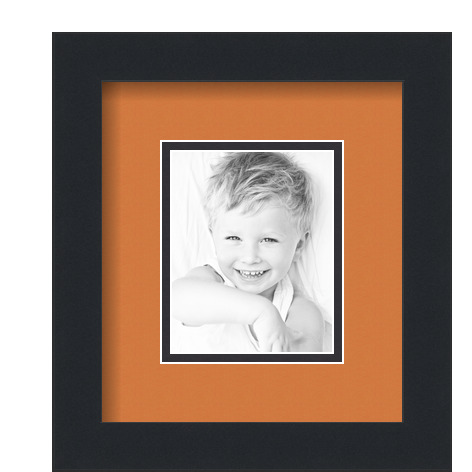 ArtToFrames Matted 7.5x9 Black Picture Frame with 2" Double Mat, 3.5x5 Opening