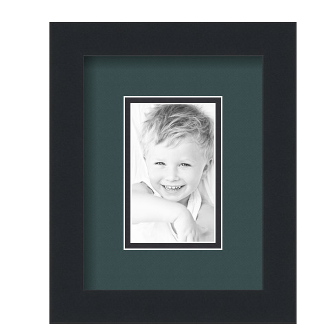 ArtToFrames Matted 7x9 Black Picture Frame with 2" Double Mat, 3x5 Opening