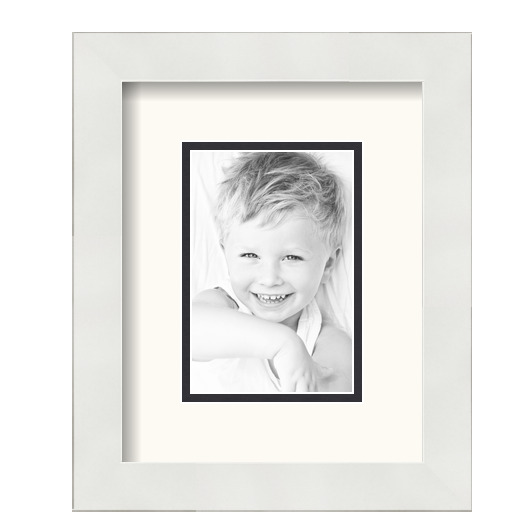 ArtToFrames Matted 8x10 White Picture Frame with 2" Double Mat, 4x6 Opening