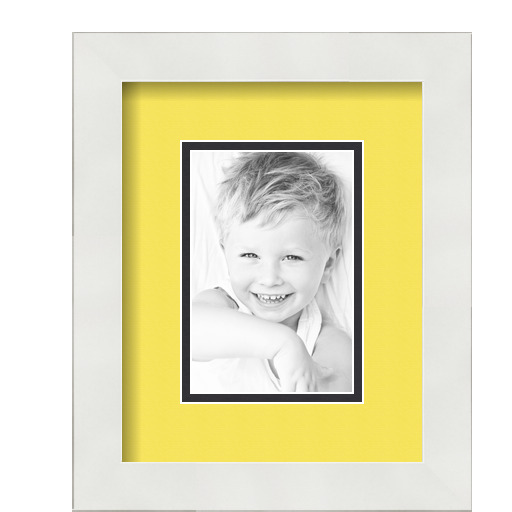 ArtToFrames Matted 8x10 White Picture Frame with 2" Double Mat, 4x6 Opening