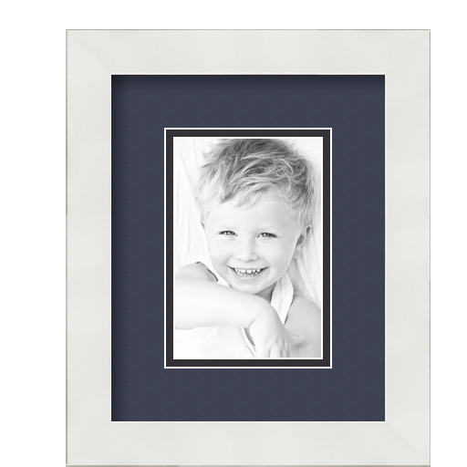 ArtToFrames Matted 8x10 White Picture Frame with 2" Double Mat, 4x6 Opening