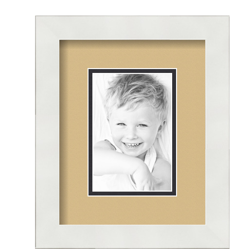 ArtToFrames Matted 8x10 White Picture Frame with 2" Double Mat, 4x6 Opening