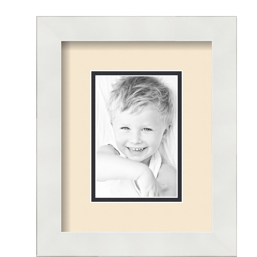 ArtToFrames Matted 8x10 White Picture Frame with 2" Double Mat, 4x6 Opening