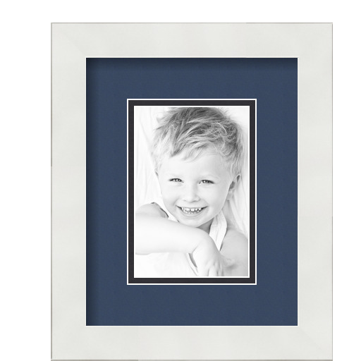 ArtToFrames Matted 8x10 White Picture Frame with 2" Double Mat, 4x6 Opening