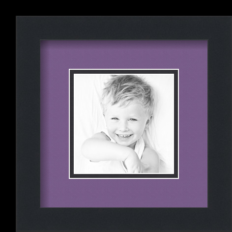 ArtToFrames Matted 9x9 Black Picture Frame with 2" Double Mat, 5x5 Opening