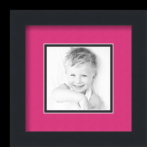 ArtToFrames Matted 9x9 Black Picture Frame with 2" Double Mat, 5x5 Opening