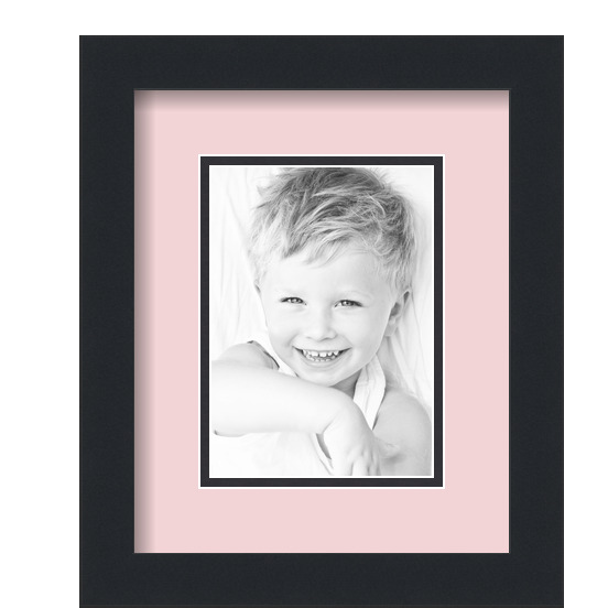 ArtToFrames Matted 9x11 Black Picture Frame with 2" Double Mat, 5x7 Opening