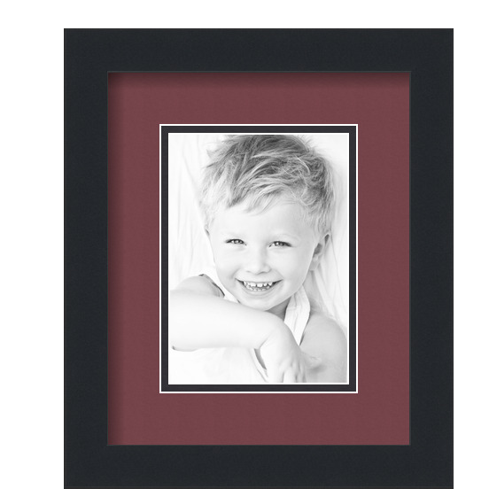 ArtToFrames Matted 9x11 Black Picture Frame with 2" Double Mat, 5x7 Opening