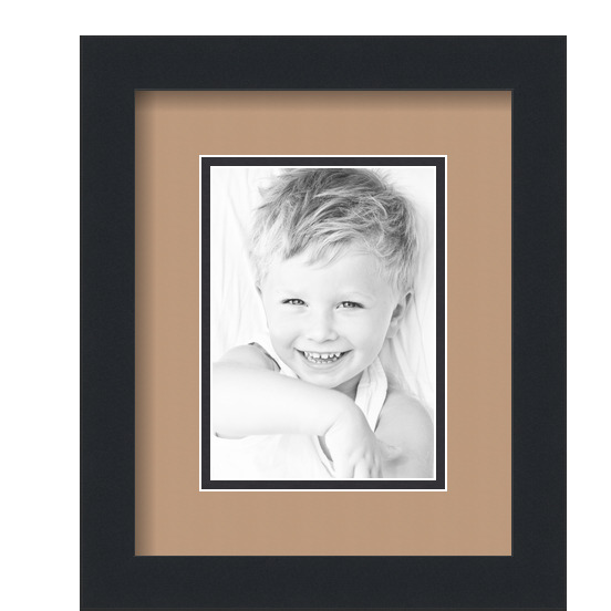 ArtToFrames Matted 9x11 Black Picture Frame with 2" Double Mat, 5x7 Opening