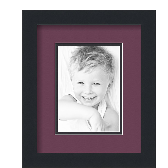 ArtToFrames Matted 9x11 Black Picture Frame with 2" Double Mat, 5x7 Opening