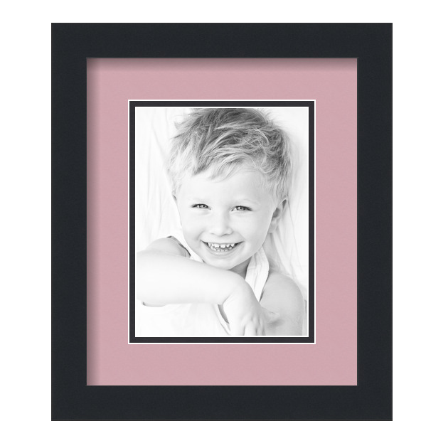 ArtToFrames Matted 10x12 Black Picture Frame with 2" Double Mat, 6x8 Opening