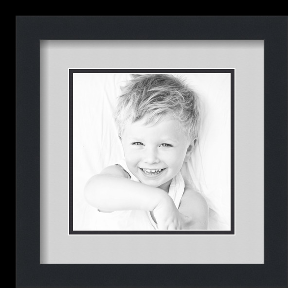 ArtToFrames Matted 12x12 Black Picture Frame with 2" Double Mat, 8x8 Opening