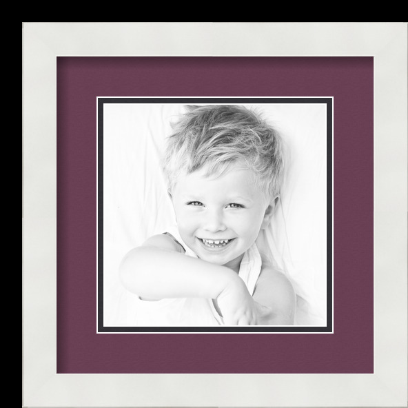 ArtToFrames Matted 12x12 White Picture Frame with 2" Double Mat, 8x8 Opening