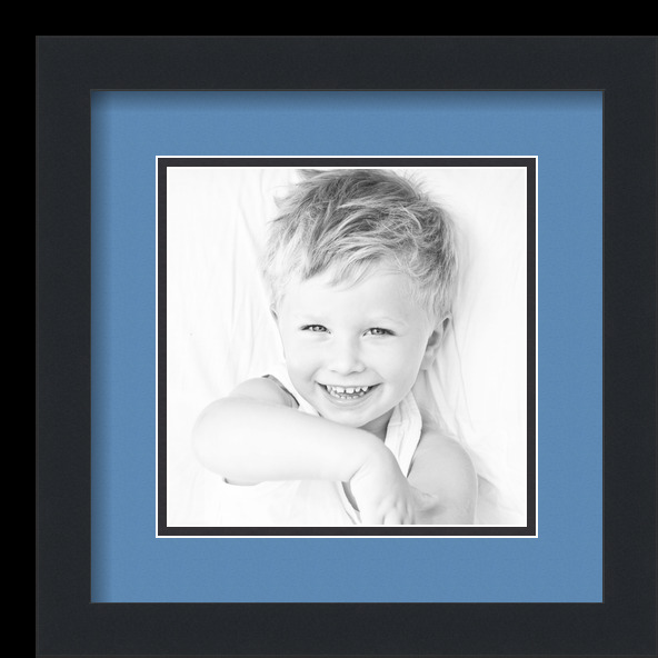 ArtToFrames Matted 12x12 Black Picture Frame with 2" Double Mat, 8x8 Opening