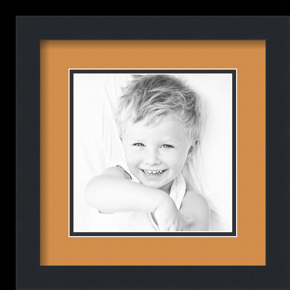 ArtToFrames Matted 12x12 Black Picture Frame with 2" Double Mat, 8x8 Opening