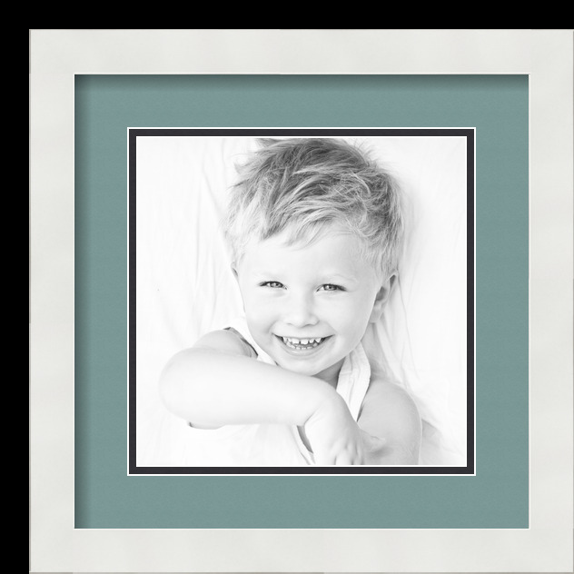 ArtToFrames Matted 13x13 White Picture Frame with 2" Double Mat, 9x9 Opening