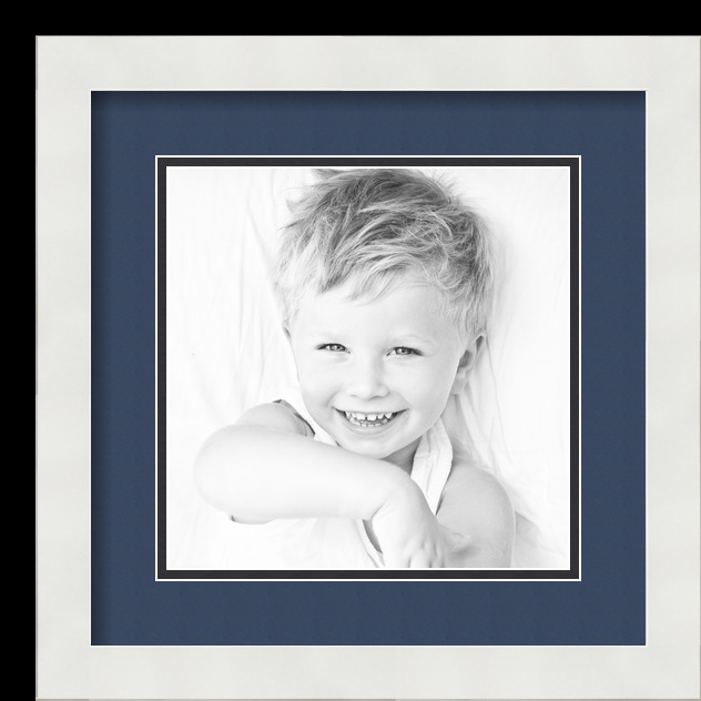 ArtToFrames Matted 13x13 White Picture Frame with 2" Double Mat, 9x9 Opening