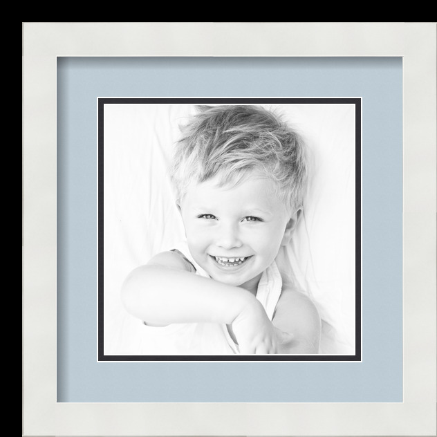 ArtToFrames Matted 13x13 White Picture Frame with 2" Double Mat, 9x9 Opening