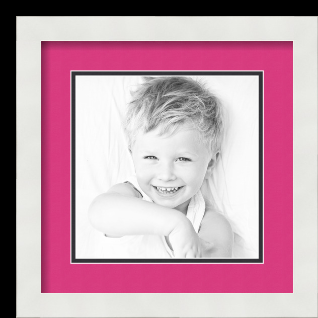 ArtToFrames Matted 13x13 White Picture Frame with 2" Double Mat, 9x9 Opening